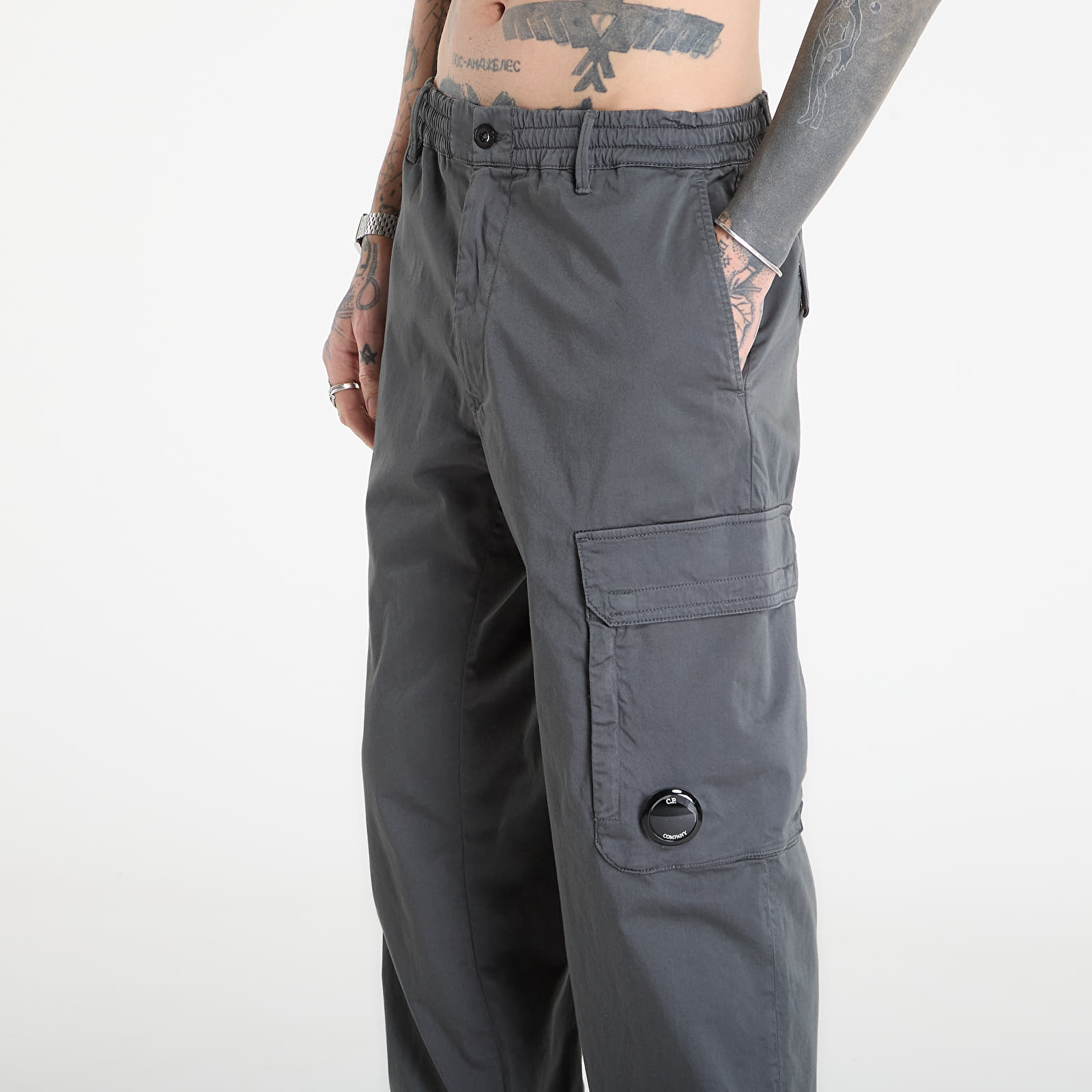 Hosen C.P. Company Stretch Sateen Regular Cargo Pants Gunmetal Grey