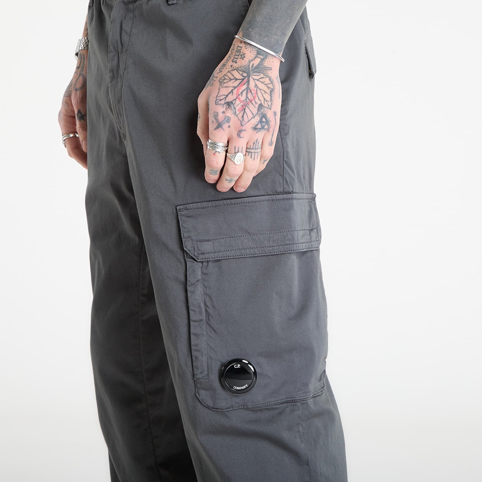 Hosen C.P. Company Stretch Sateen Regular Cargo Pants Gunmetal Grey