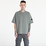 C.P. Company Light Fleece Short Sleeve Sweatshirt Gunmetal Grey