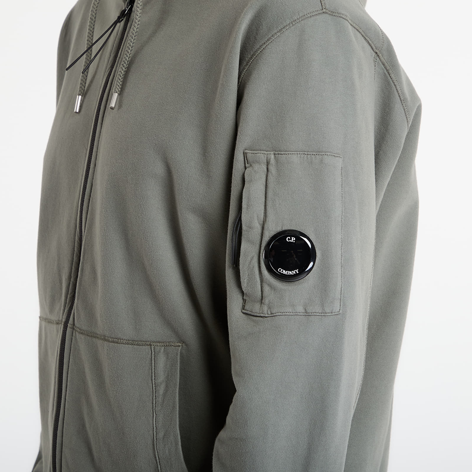 Luvtröjor för män C.P. Company Hooded Open Gunmetal Grey