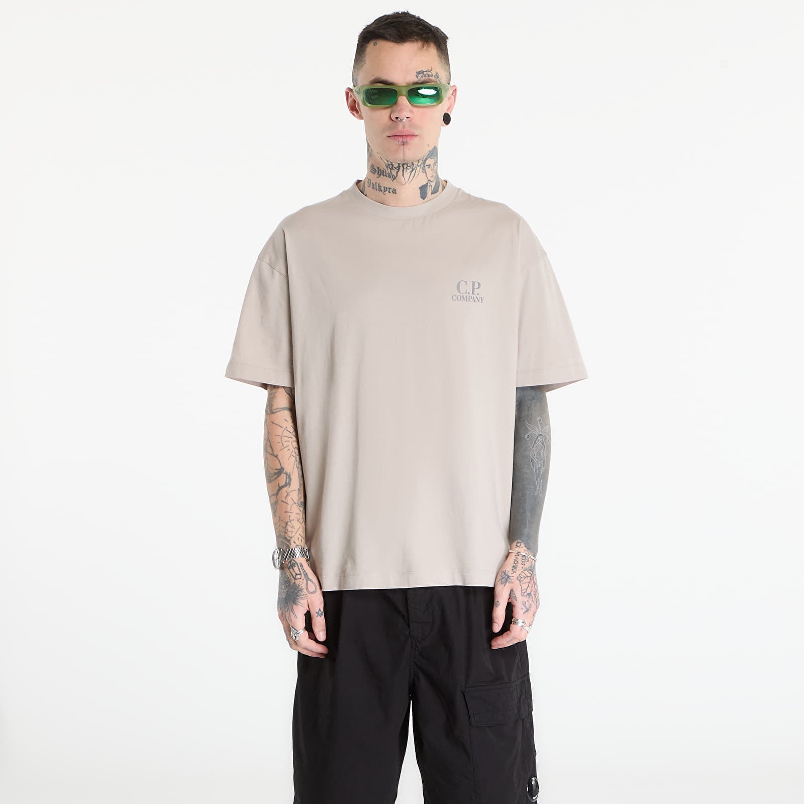 Тениска C.P. Company 30/1 Jersey Short Sleeve Logo T-Shir Multi/ Peacoat XXL