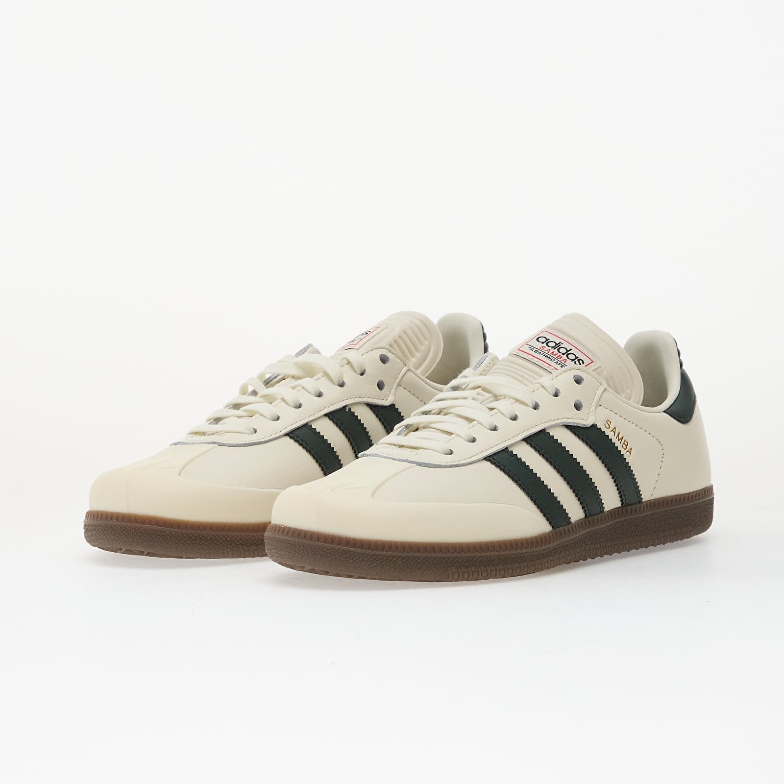 Sko til mænd adidas x BAPE Samba Off White/ Shadow Green/ Gum4
