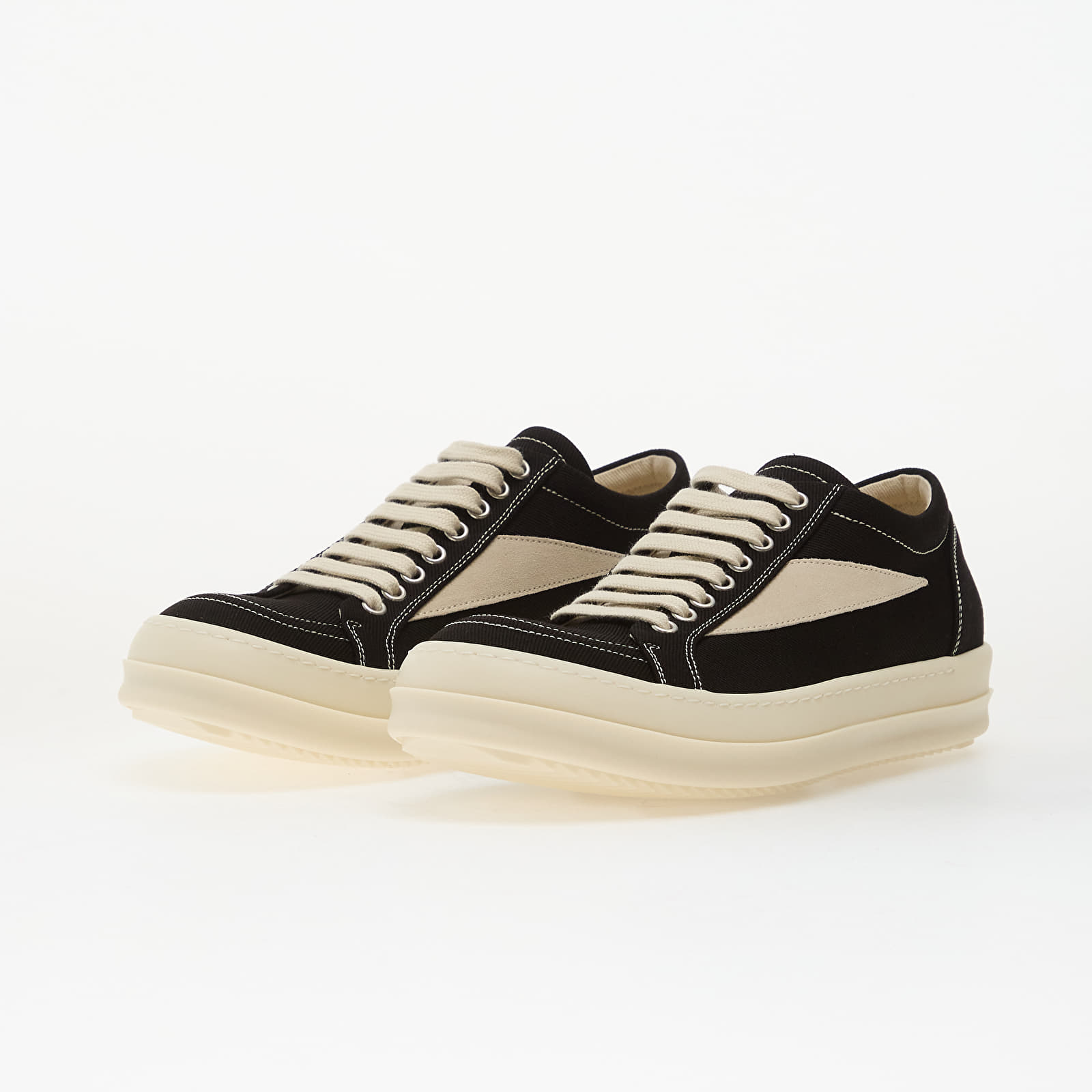 Rick Owens DRKSHDW Denim Shoes - Vintage Sneaks Black/ Milk/ Milk