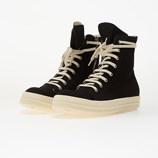 Rick Owens DRKSHDW Denim Shoes - Vegan Sneaks Black/ Milk | Footshop Rick Owens DRKSHDW Denim Shoes - Vegan Sneaks Black/ Milk | Footshop