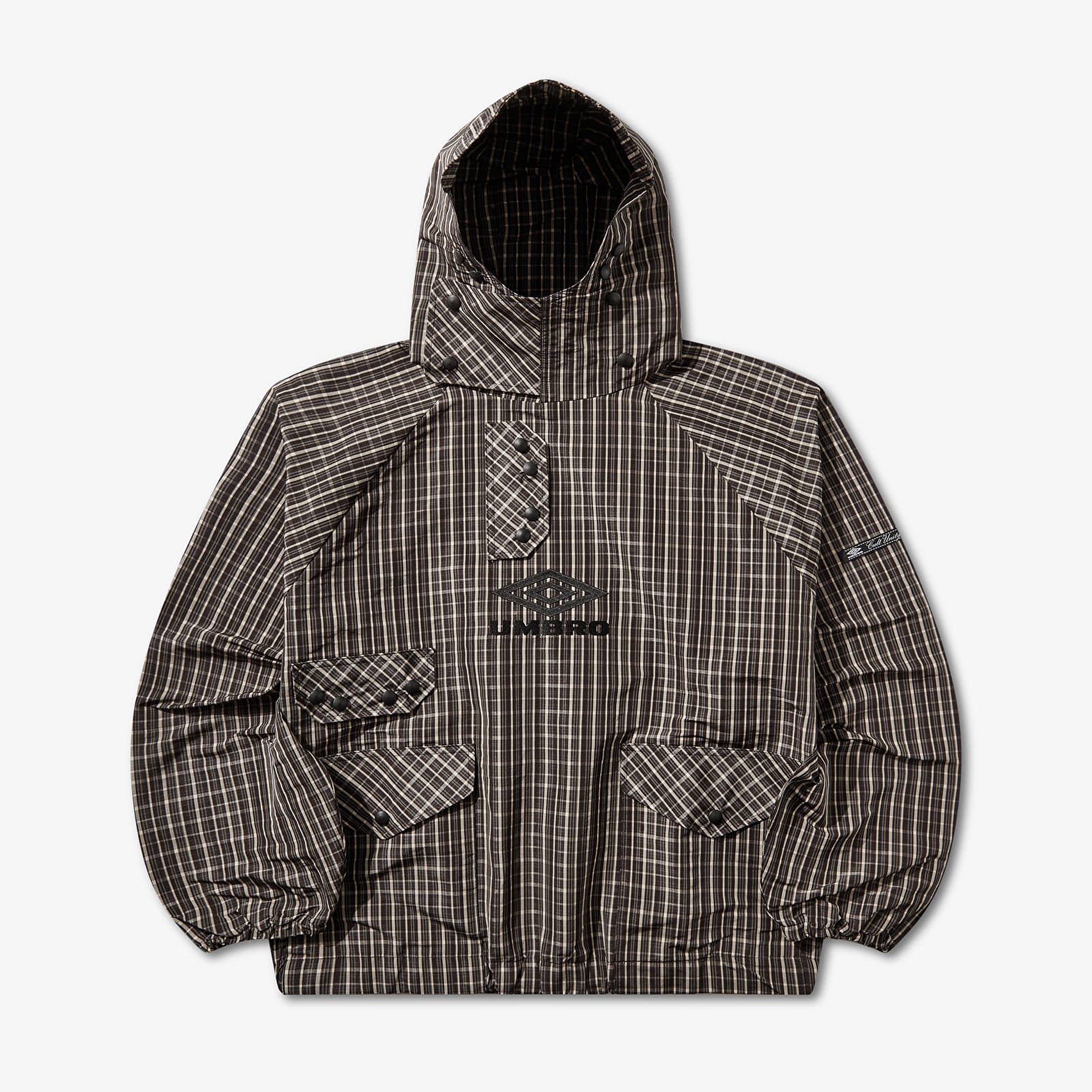 Jakker til mænd Umbro by SlamJam Check Smock Anorak Beige/ Dark Brown