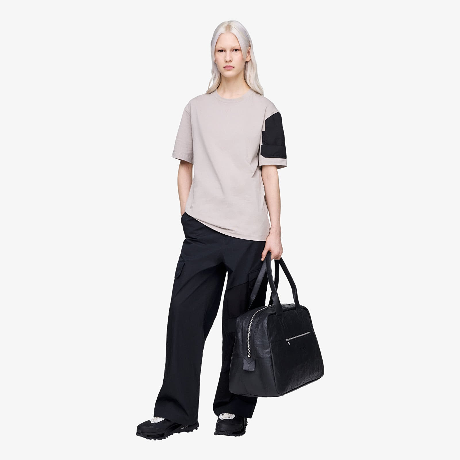 Duffelväska Y-3 Leather Weekender Black