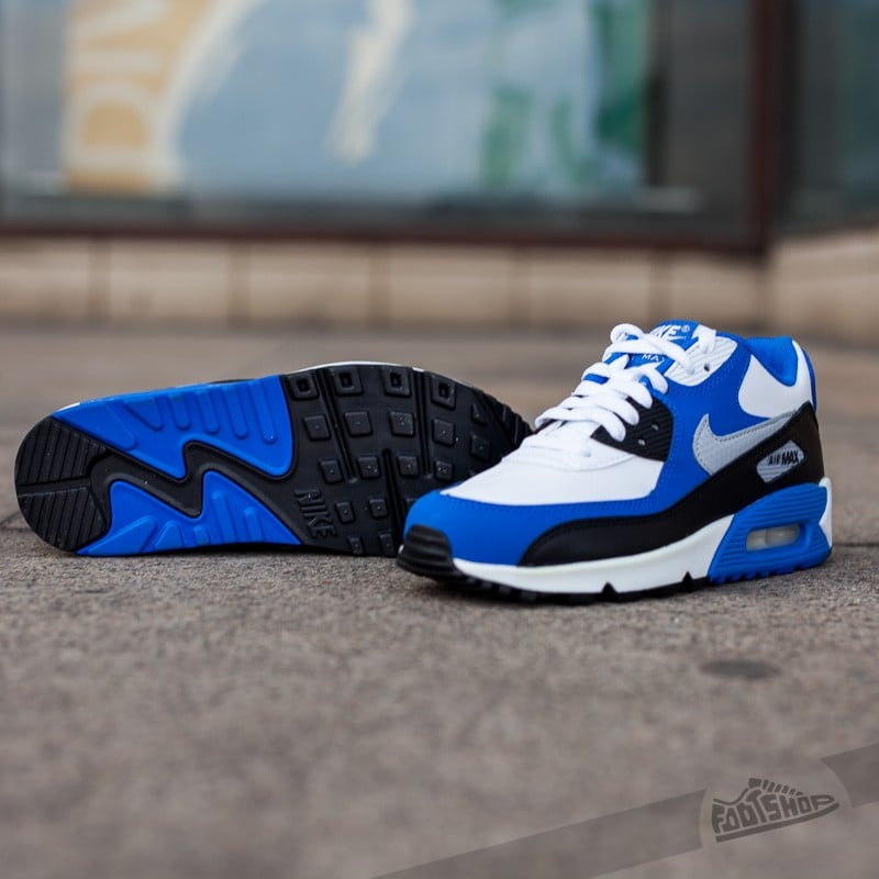 Damesko Nike Air Max 90 (GS) White/ Wolf Grey/ Hyper Cobalt Black