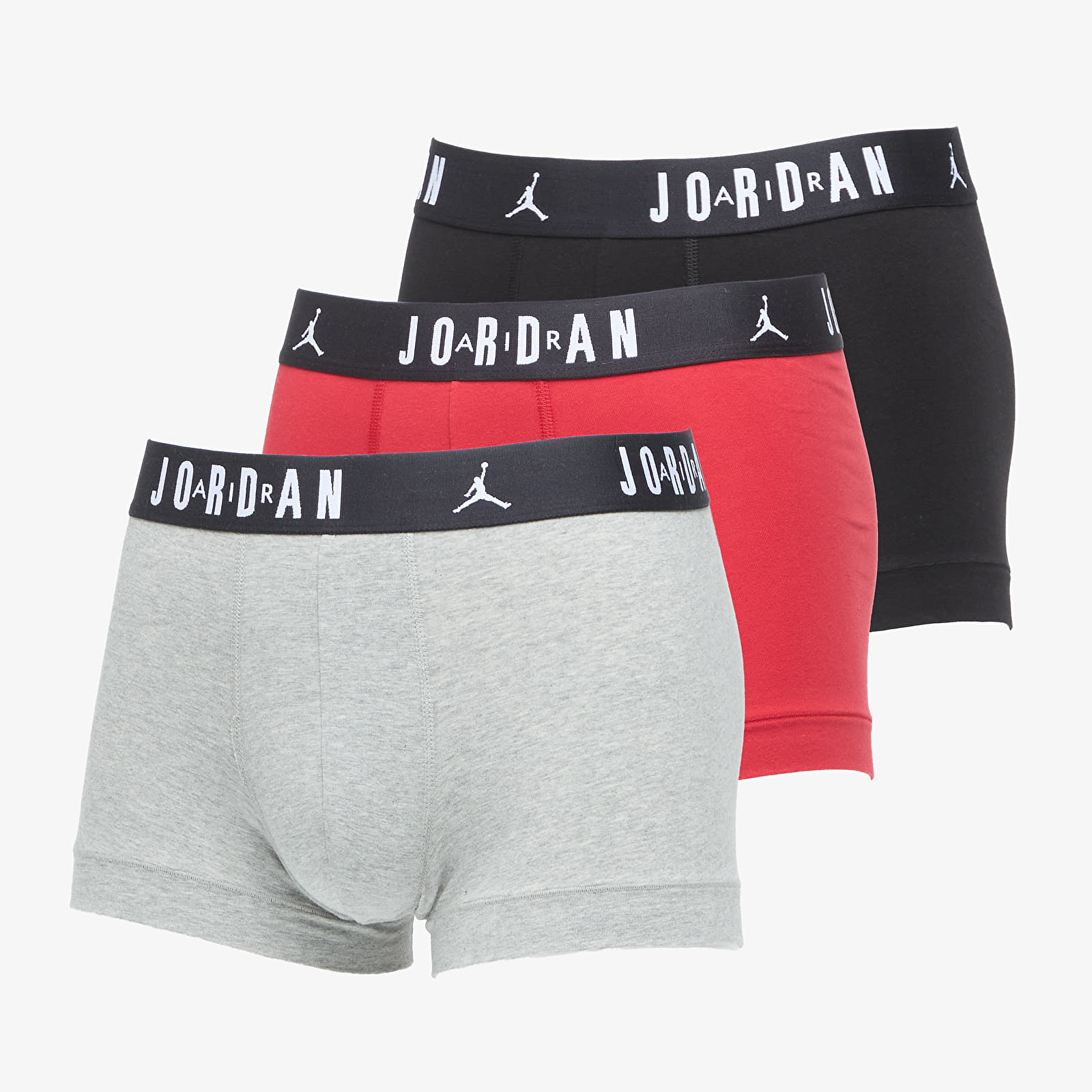 Calzoncillos de boxer Jordan Jhm Mens Flight Cotton Trunk 3-Pack Gym Red/ Black
