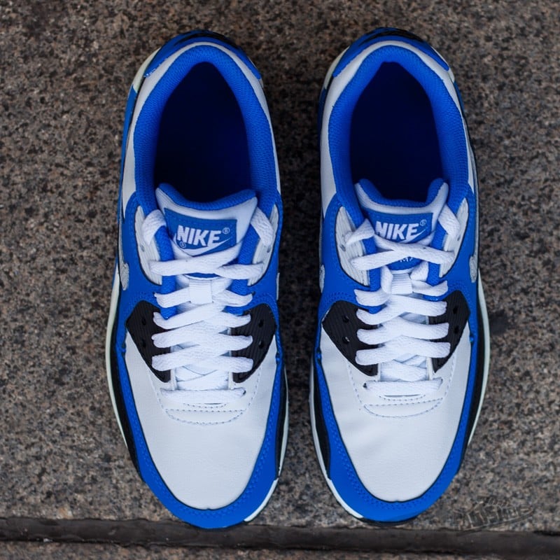 Damesko Nike Air Max 90 (GS) White/ Wolf Grey/ Hyper Cobalt Black
