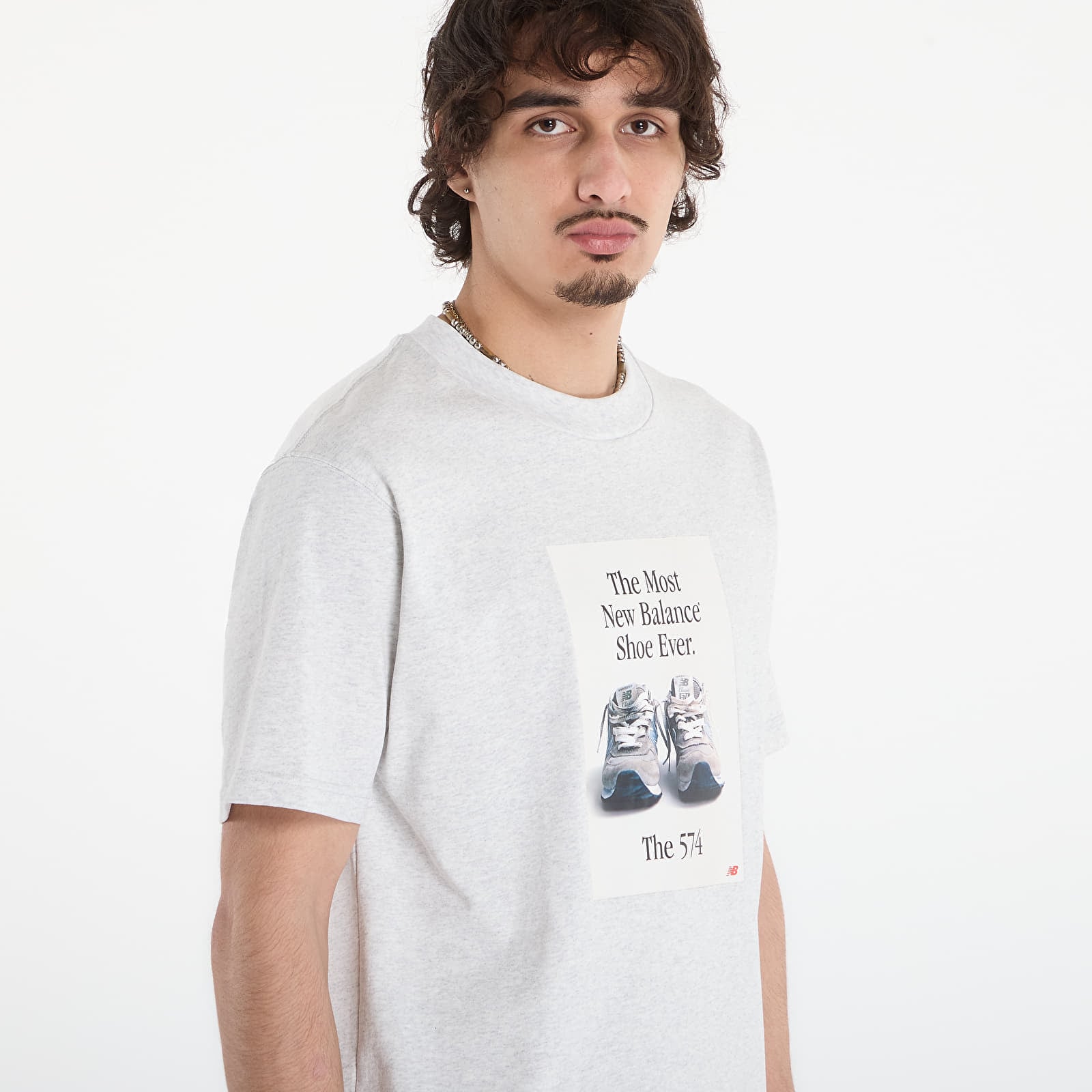 Majice T-shirt New Balance 574 Ad T-Shirt Ash Heather