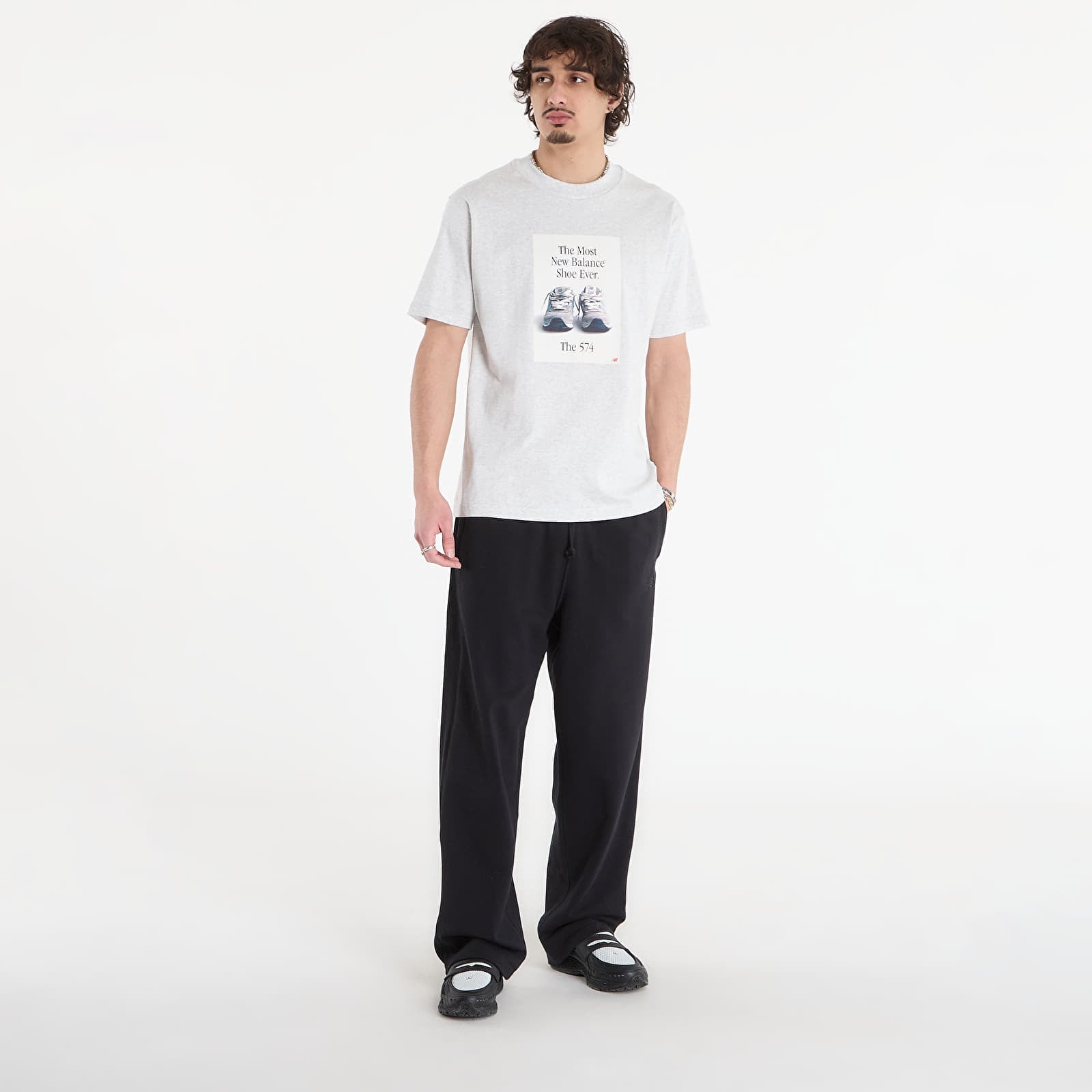 Majice T-shirt New Balance 574 Ad T-Shirt Ash Heather