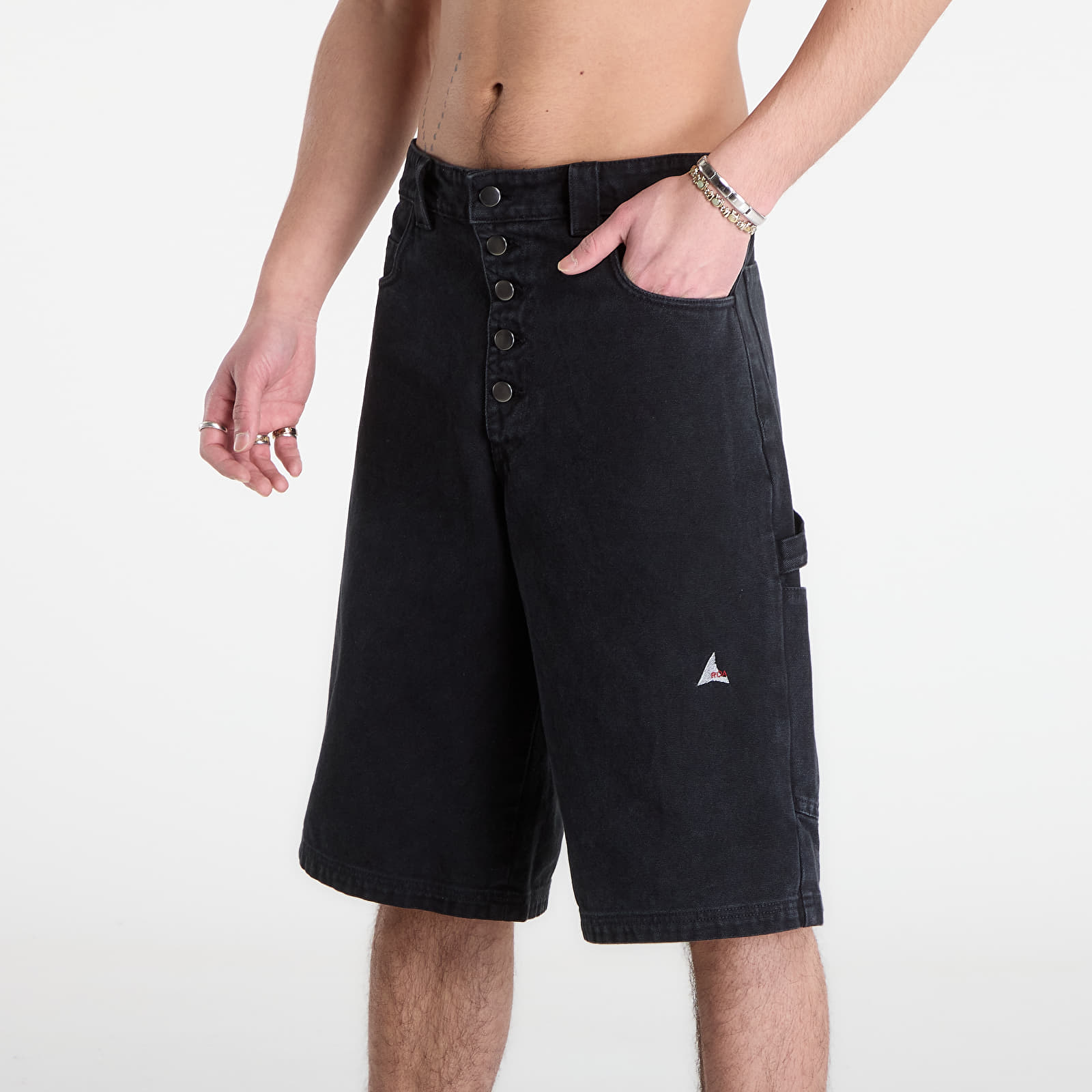 Vyriški šortai ROA Ash Canvas Shorts Washed Black