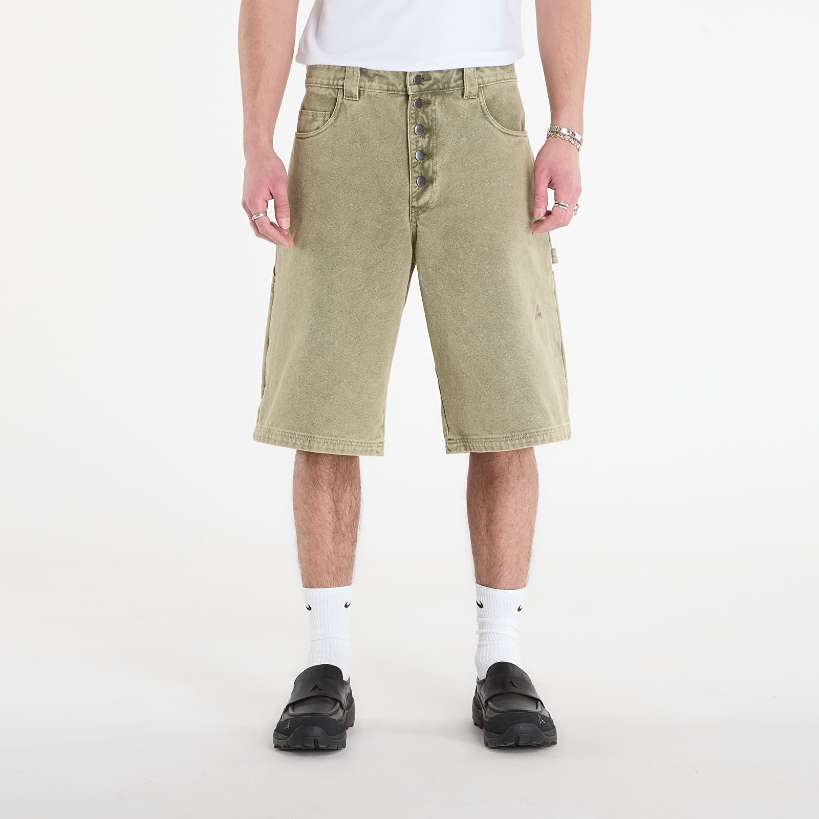 Vyriški šortai ROA Ash Canvas Shorts Sage Green