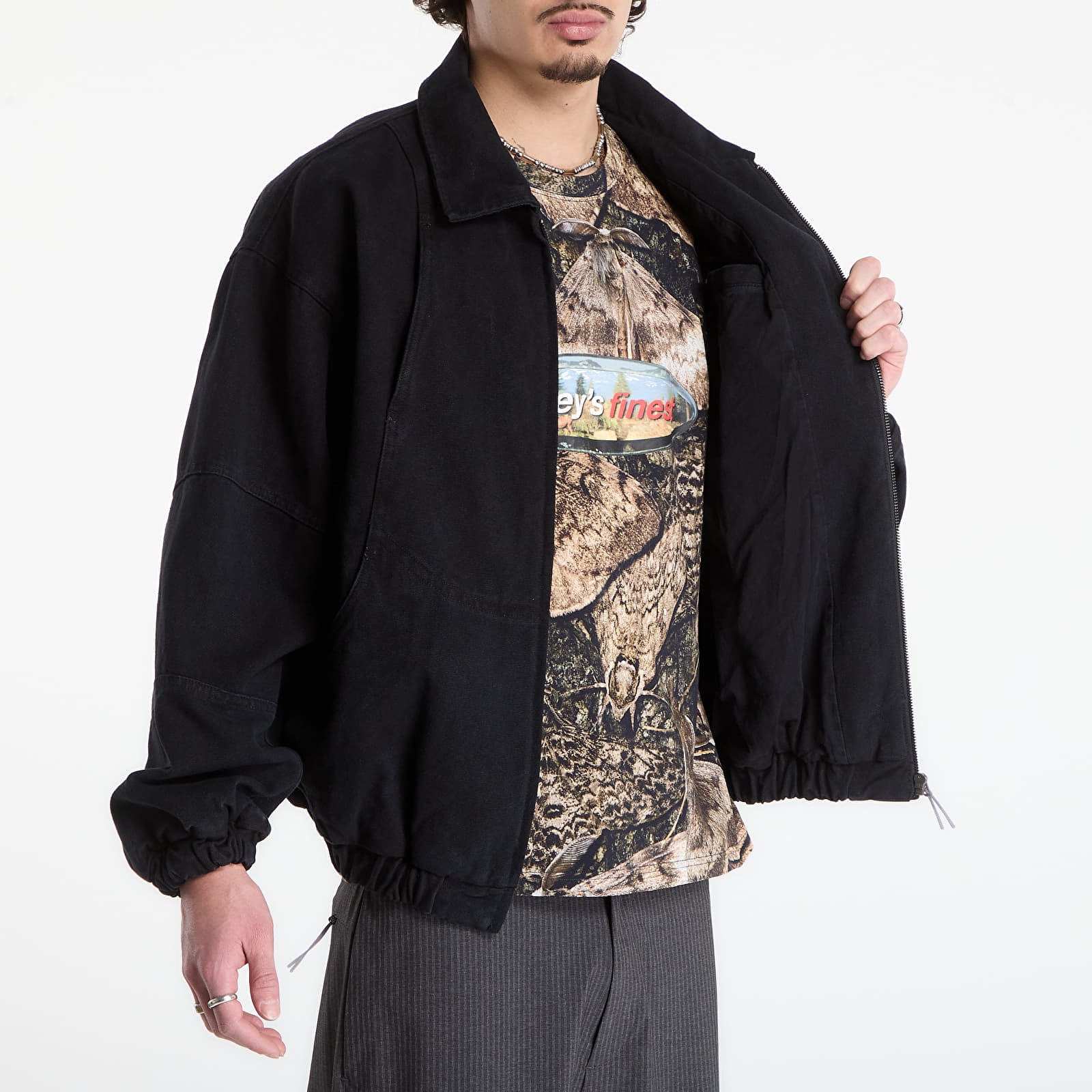 Herrenjacken ROA Ash Canvas Jacket Washed Black