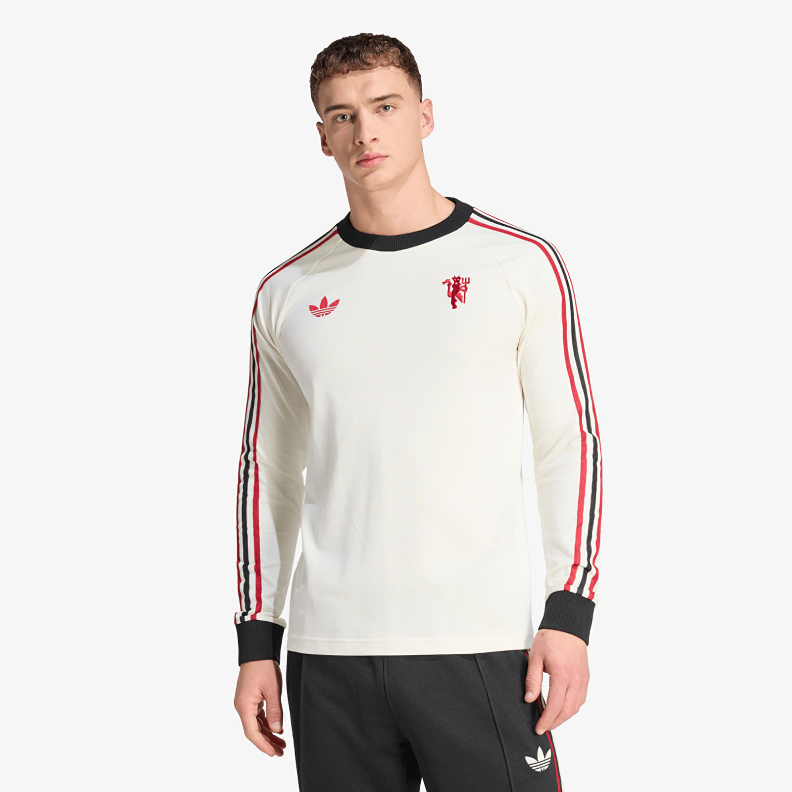 Тениска adidas Mufc Og Ls Off White XXL
