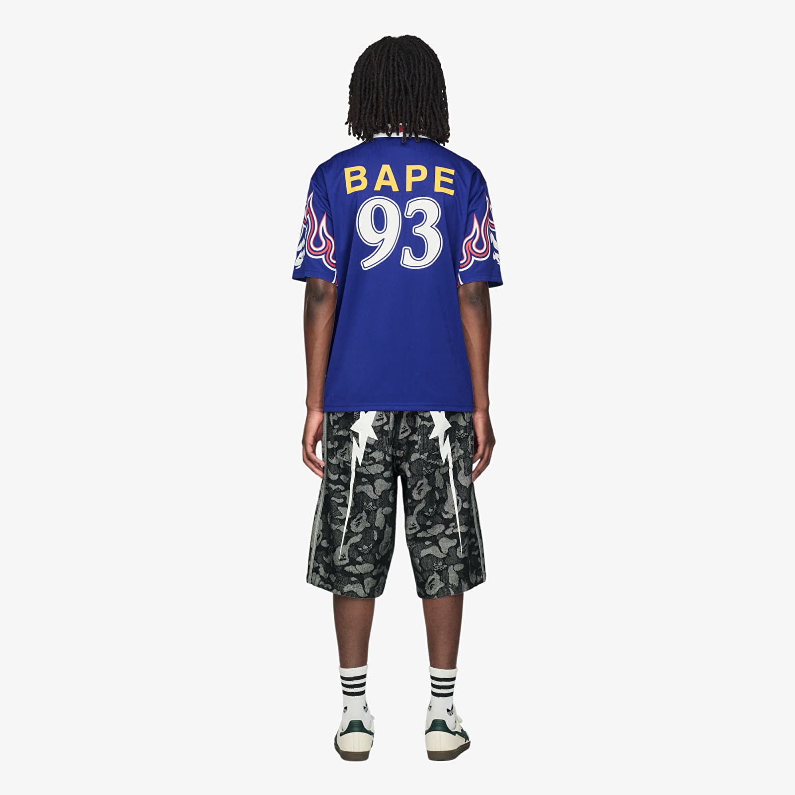 Men's jerseys adidas x BAPE Ssl Flame Jerse Japblu
