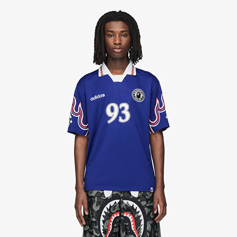  SSL FLAME JERSEY BAPE ジャパンブルー XL adidas Ssl Flame Jersey Bape® Japanblue | Footshop