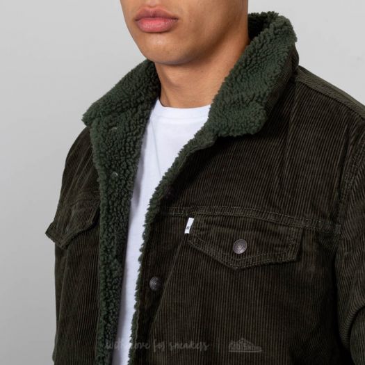 Levi s cord sherpa coach jacket on sale in green