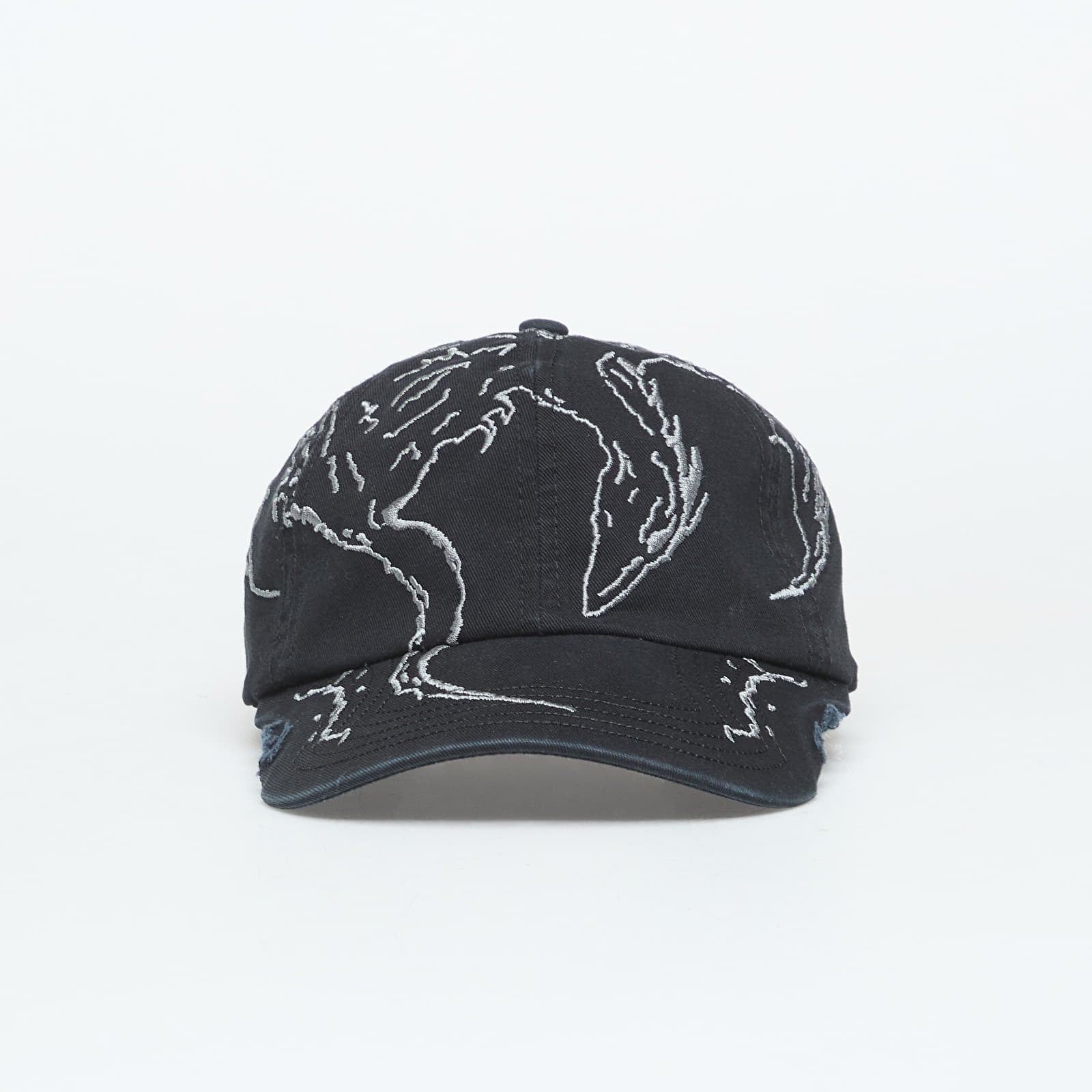 Miesten lippikset ROA Ryli Embriodered 6 Panel Cap Washed Black