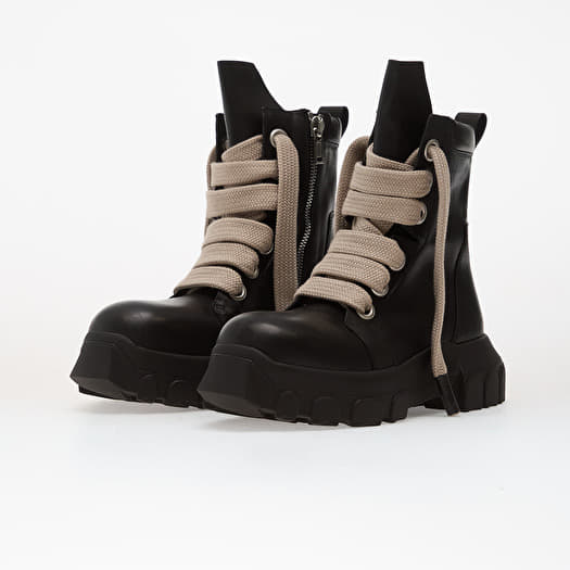 Rick Owens Leather Boots - Jumbolace Army Bozo Tractor Black