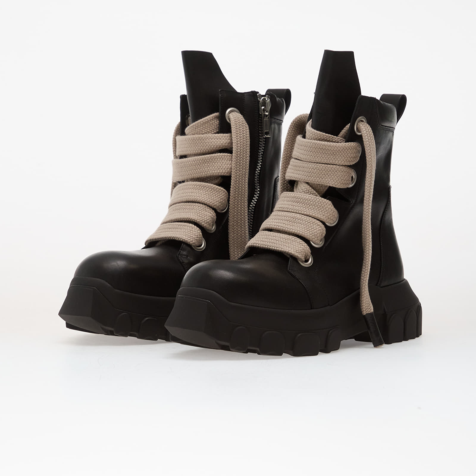 Sko til mænd Rick Owens DRKSHDW Leather Boots - Jumbolace Army Bozo Tractor Black/ Black