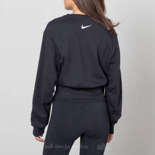 Nike elastic drawcord cropped 2025 mini swoosh black sweatshirt