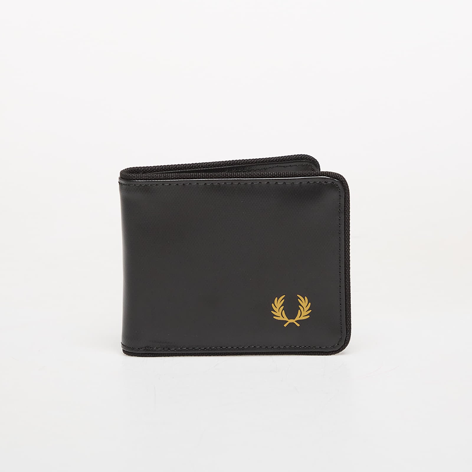 Portfele FRED PERRY Tonal Coated Polyester Billfol Black/ Gold