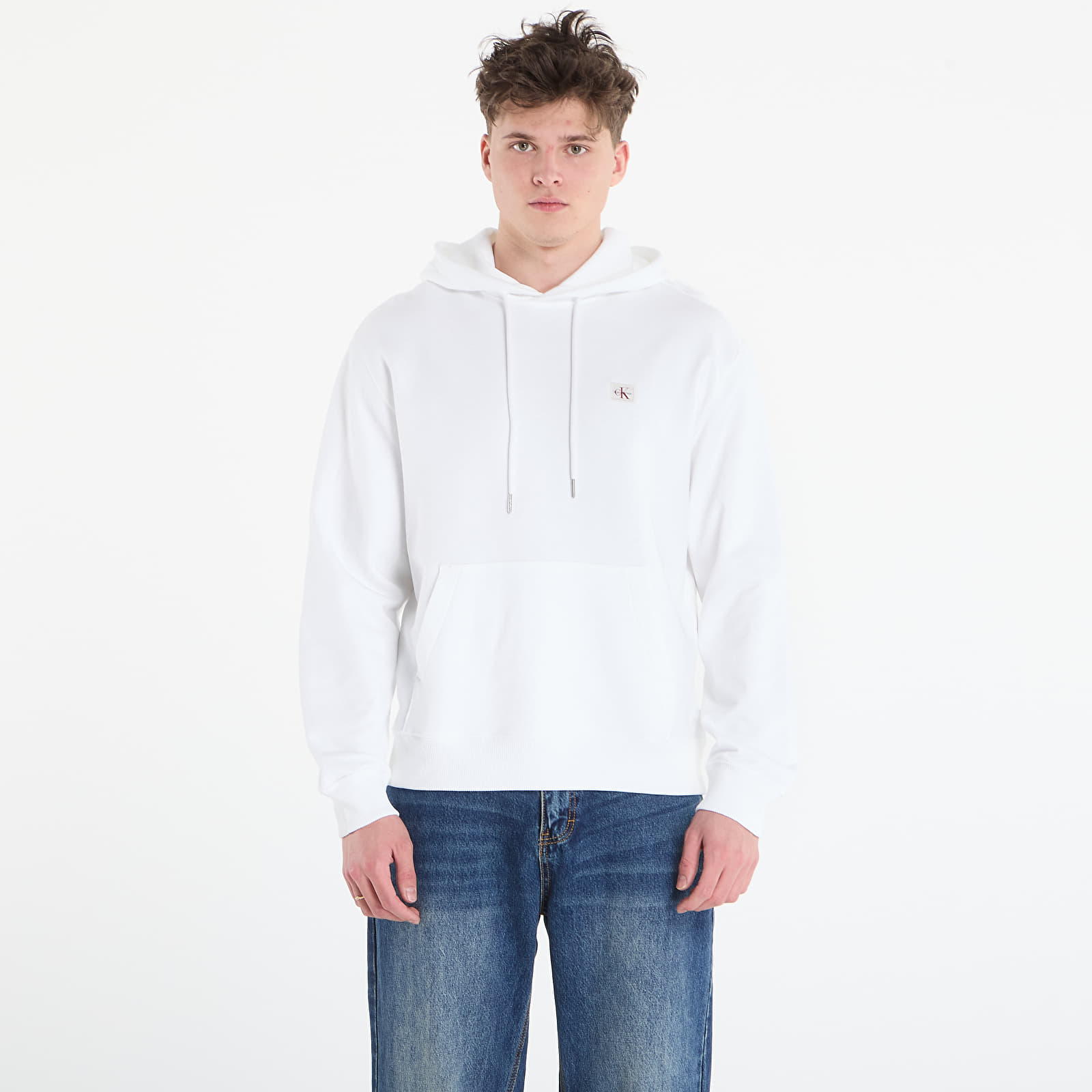 Men's hoodies Calvin Klein Jeans Ls Eu 350Terry Badge Hoodie Bright White