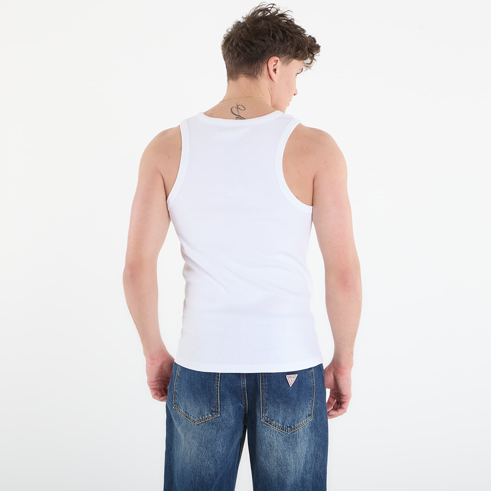 Canotta uomo Calvin Klein Jeans 2X2 Rib Badge Tank Top Bright White