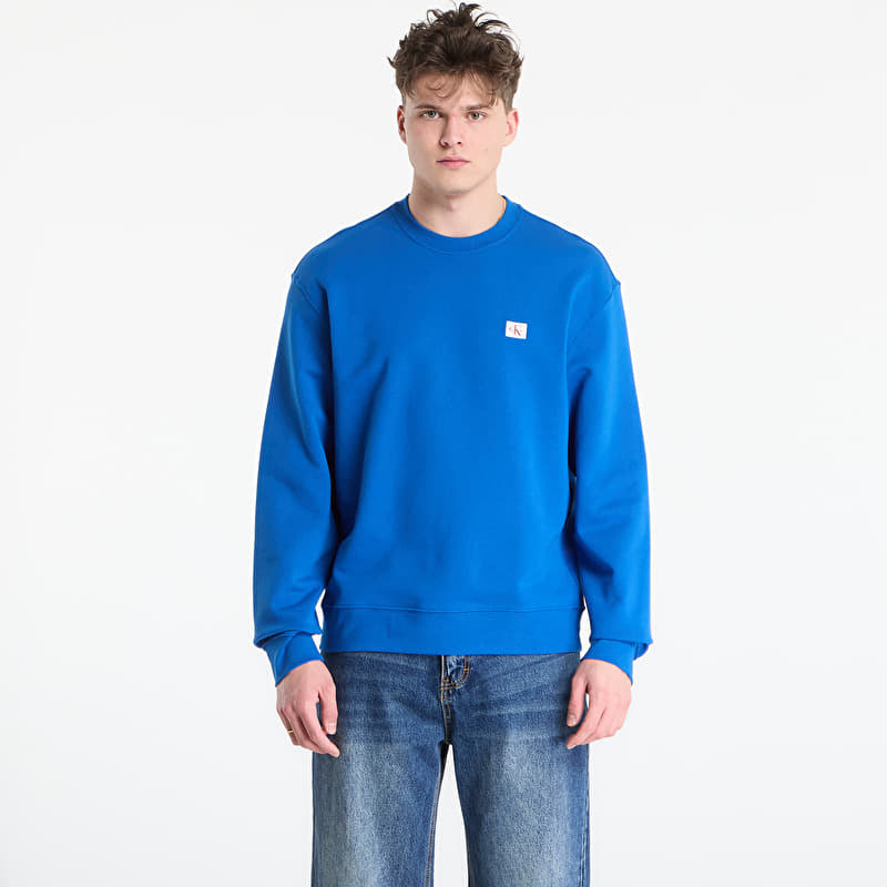 Mikina Calvin Klein Jeans Ls Eu 350Terry Badge Crewneck Sw Classic Blue