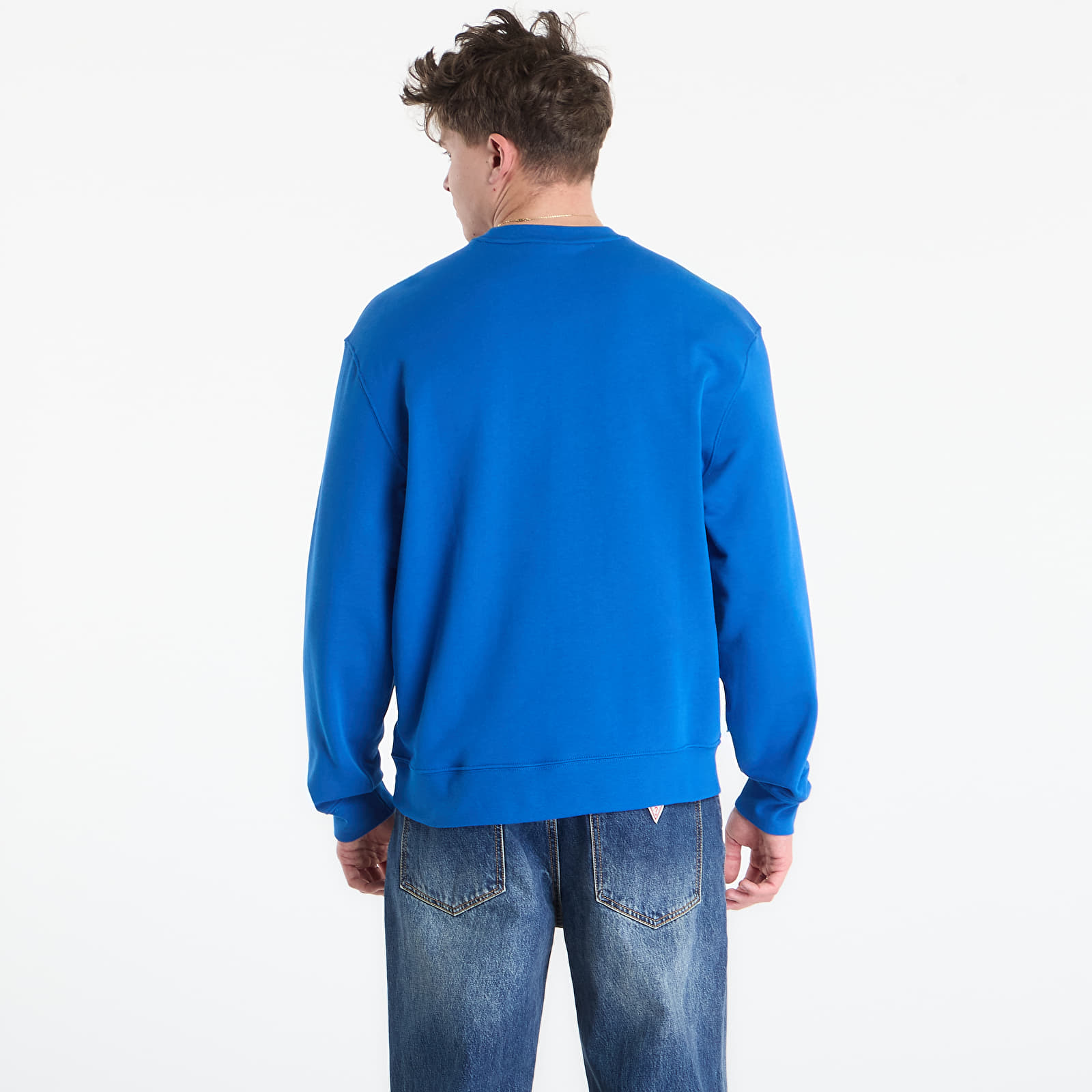 Pánske mikiny Calvin Klein Jeans Ls Eu 350Terry Badge Crewneck Sw Classic Blue