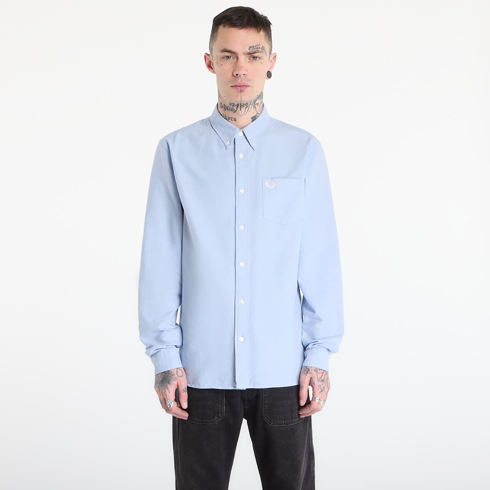 Shirts FRED PERRY Oxford Shirt Light Smoke