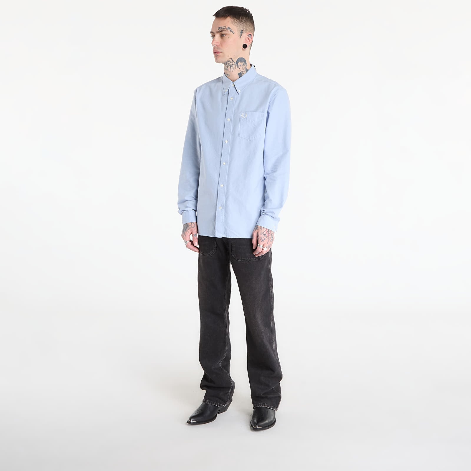 Shirts FRED PERRY Oxford Shirt Light Smoke