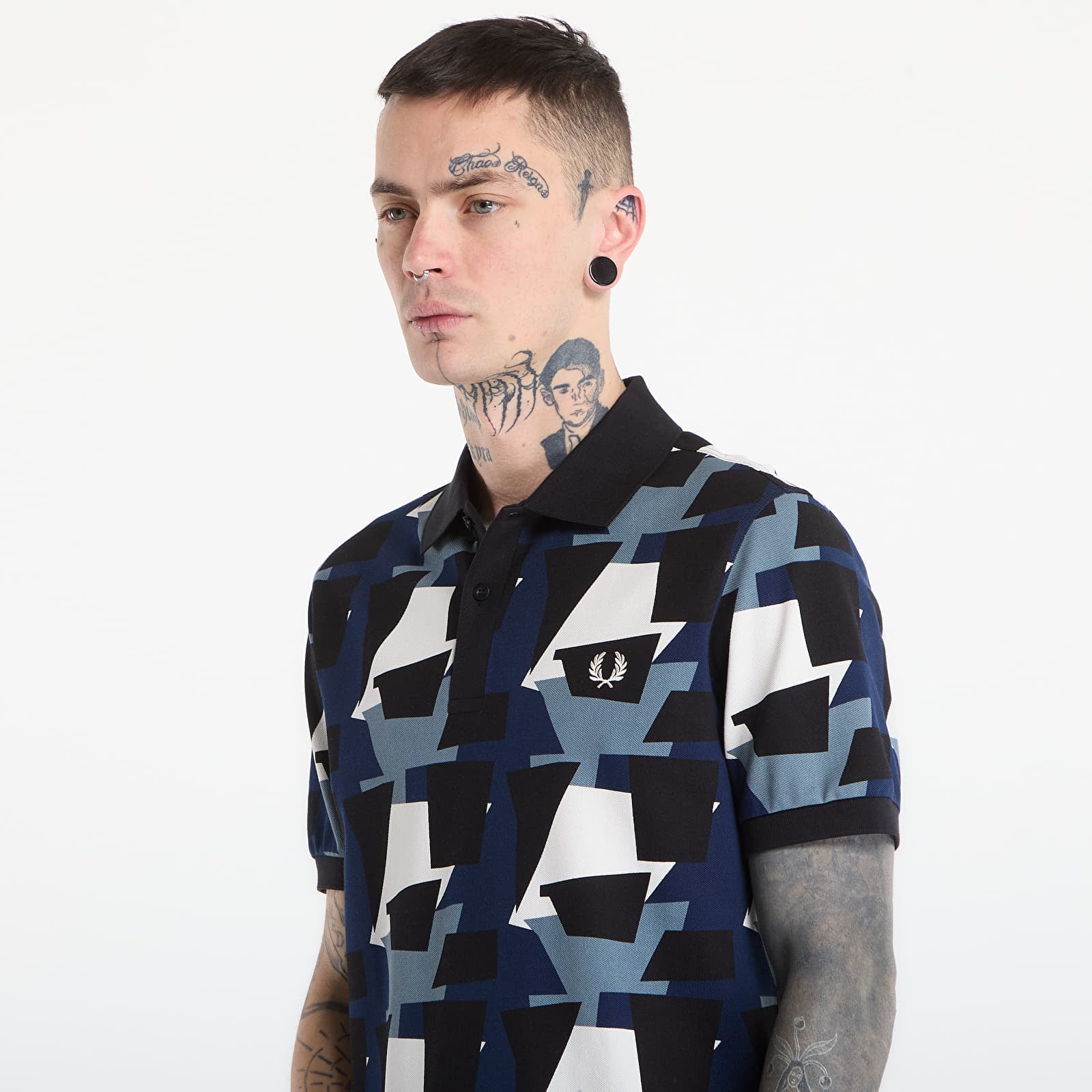 T-shirts FRED PERRY Fragment Print Polo Shirt Ecru