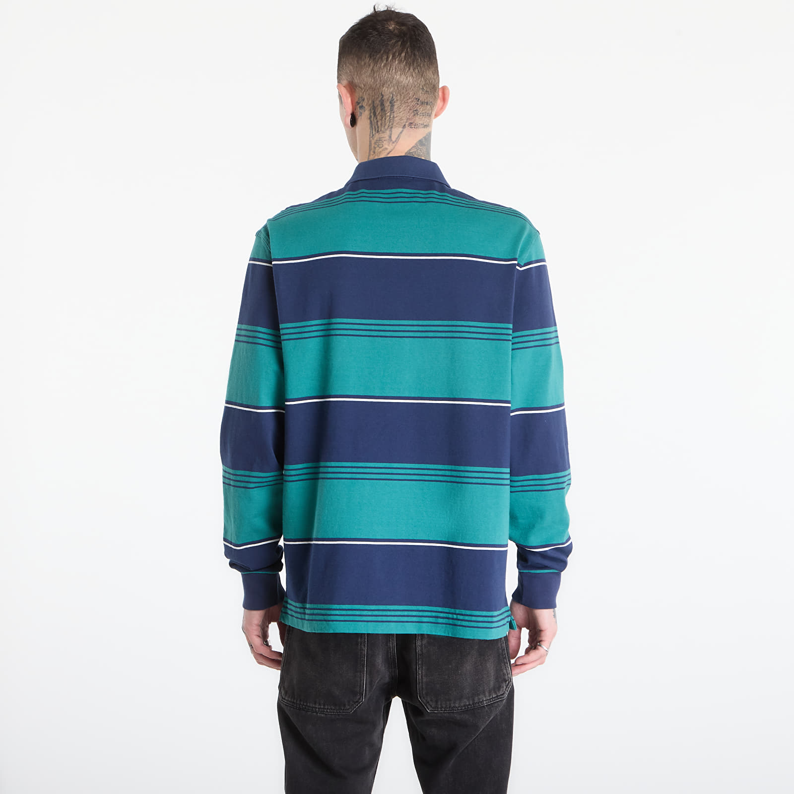 T-shirts FRED PERRY Heavyweight Striped Polo Shirt Tennis Blue