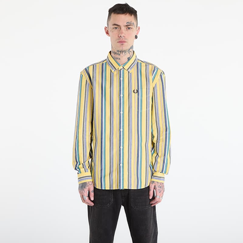 Chemise FRED PERRY Relaxed Stripe Shirt Lemon Barley