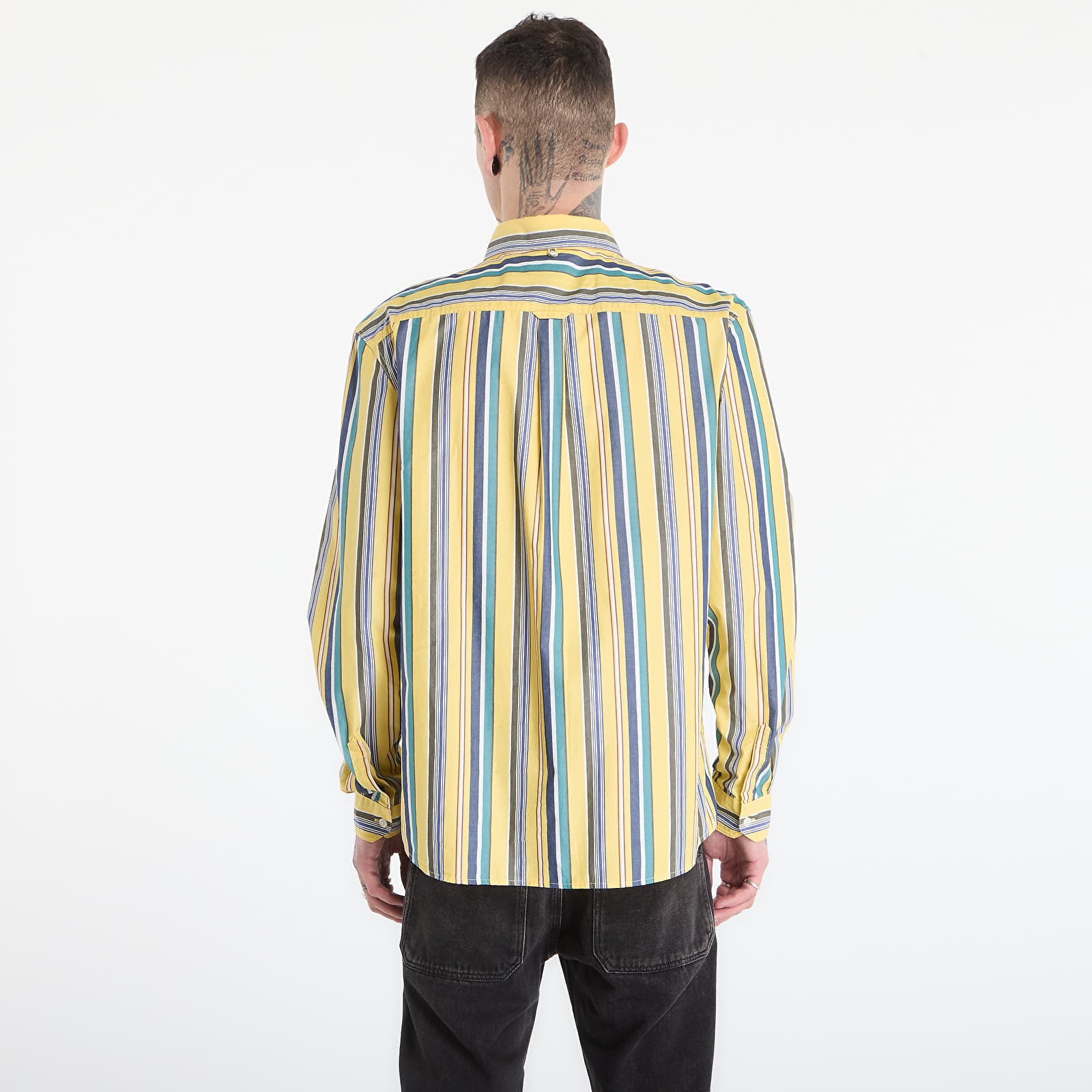 Koszule FRED PERRY Relaxed Stripe Shirt Lemon Barley