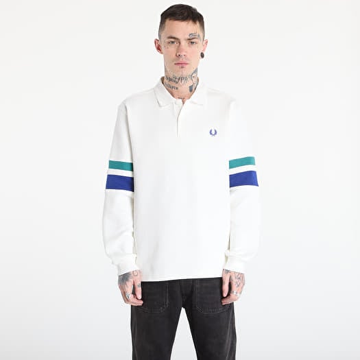 Bluza FRED PERRY Tipped Sleeve Collared Sweat Snow White