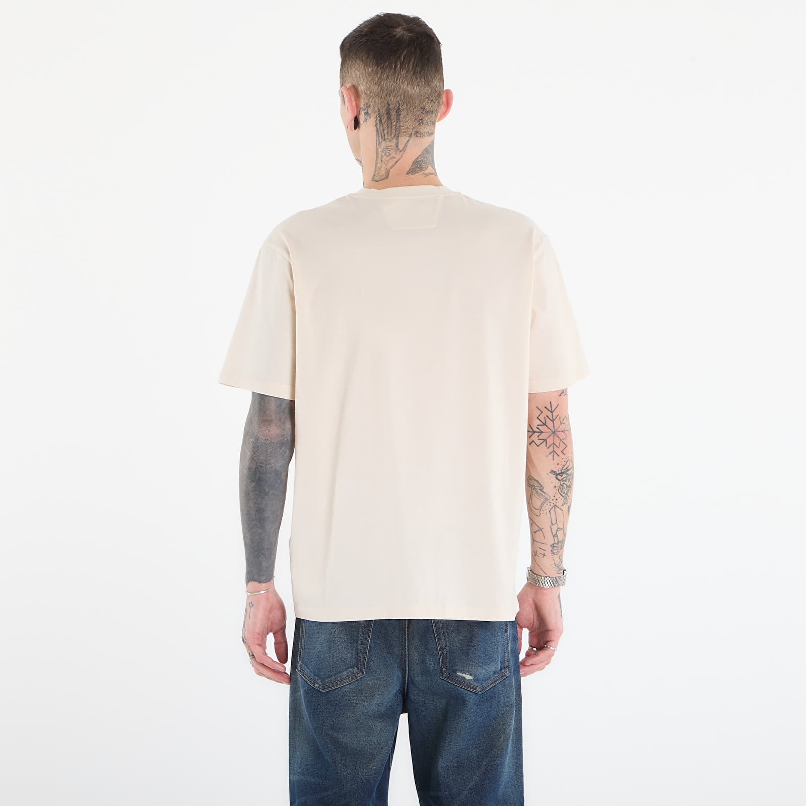 Мъжки тениски C.P. Company 30/1 Jersey Short Sleeve Logo T-Shir Frozen Dew/ White