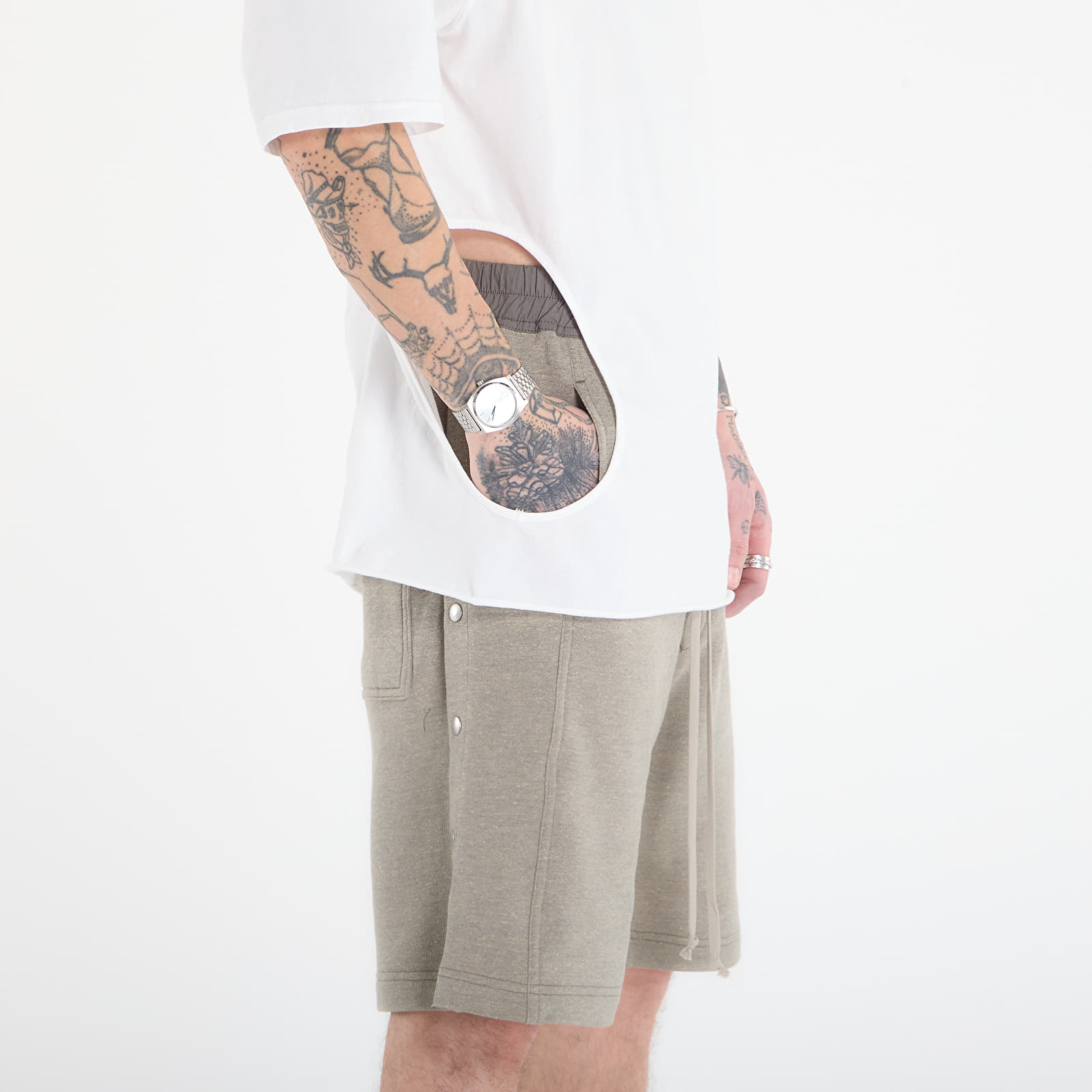 Männer T-Shirts Rick Owens DRKSHDW Subhuman Jumbo Ss T-Shirt Milk