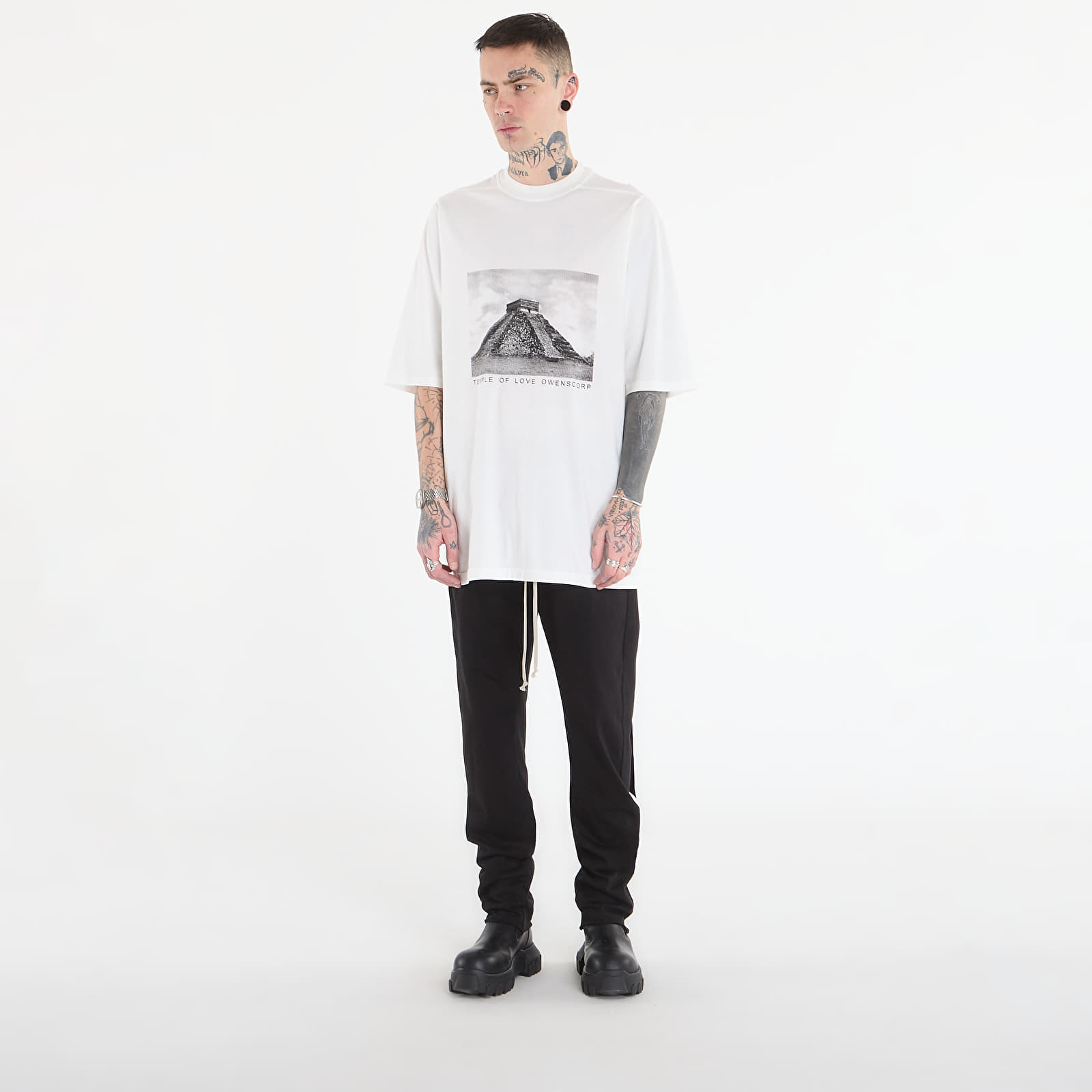 Männer T-Shirts Rick Owens DRKSHDW Jumbo Ss T-Shirt Milk/ Black