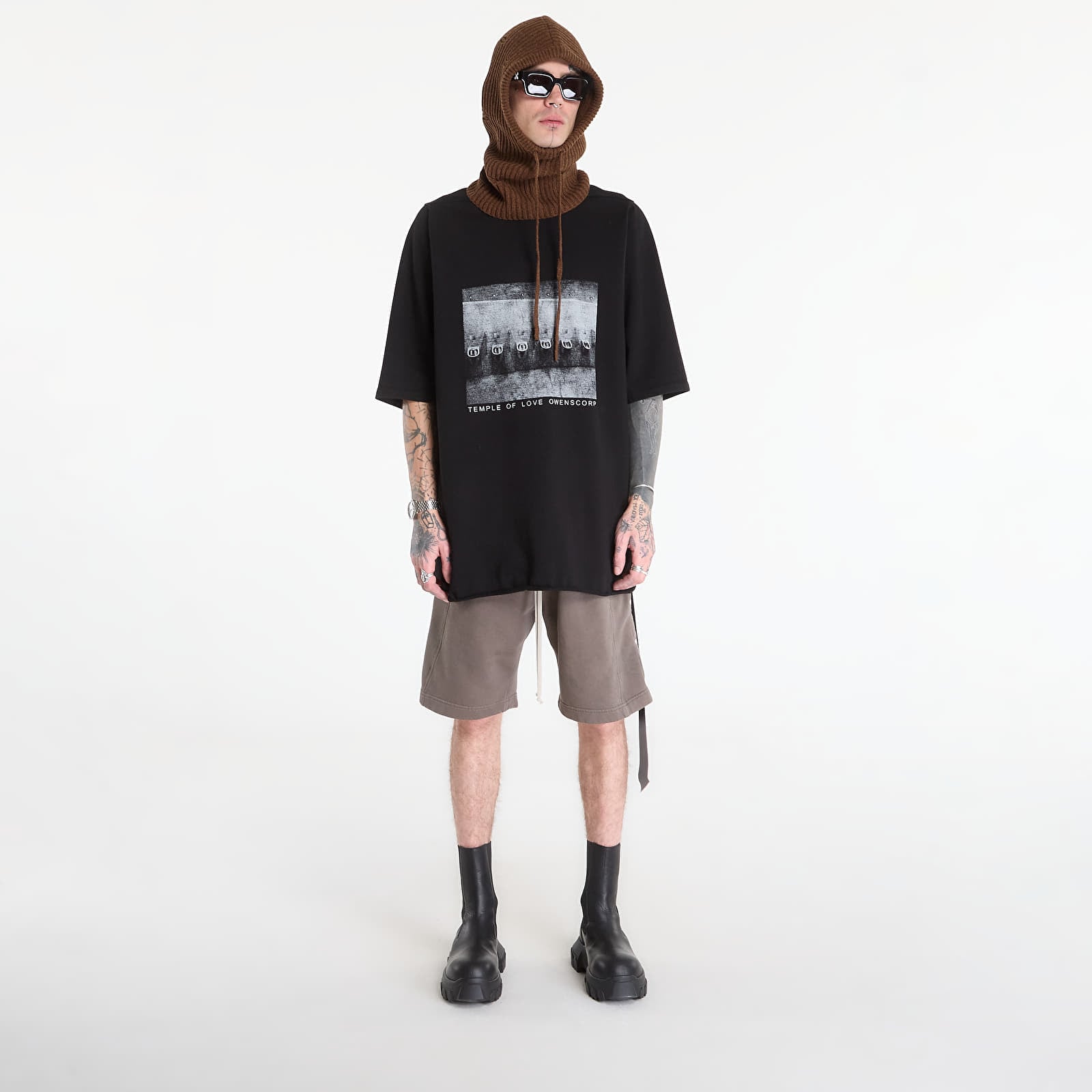 Moške kratke hlače Rick Owens DRKSHDW Wide Pusher Shorts Dust