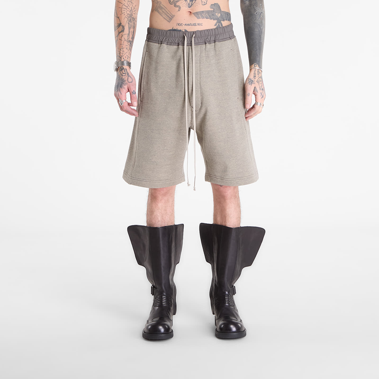 Pantaloni scurți Rick Owens DRKSHDW Wide Pusher Shorts Grey Melange M