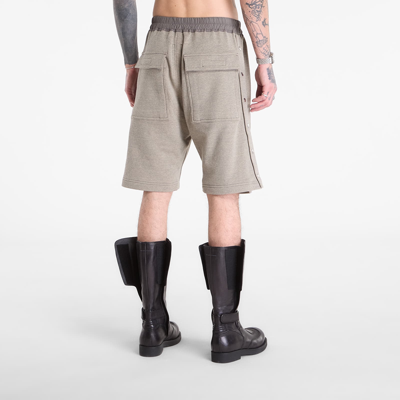 Shorts til mænd Rick Owens DRKSHDW Wide Pusher Shorts Grey Melange