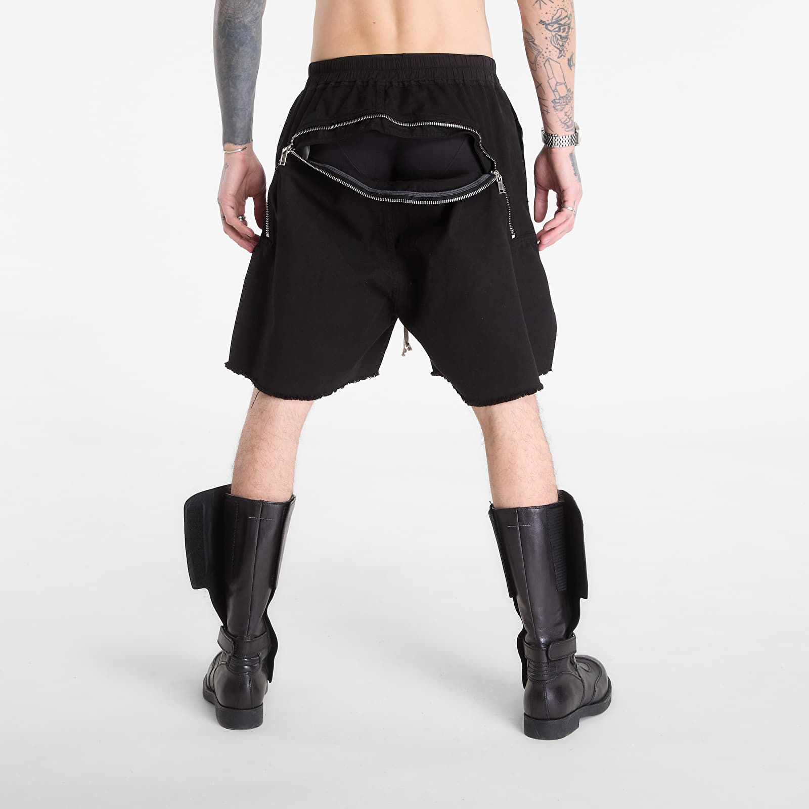 Kraťasy Rick Owens DRKSHDW Long Boxers Butt Zip Shorts Black