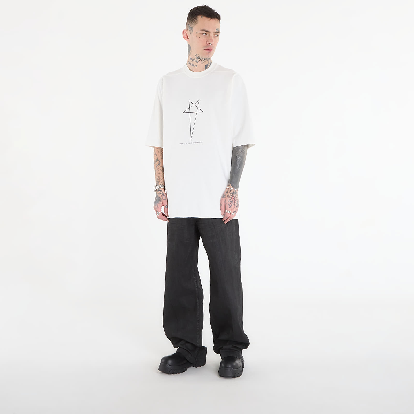 Männer T-Shirts Rick Owens DRKSHDW Jumbo Ss T-Shirt Milk/ Black