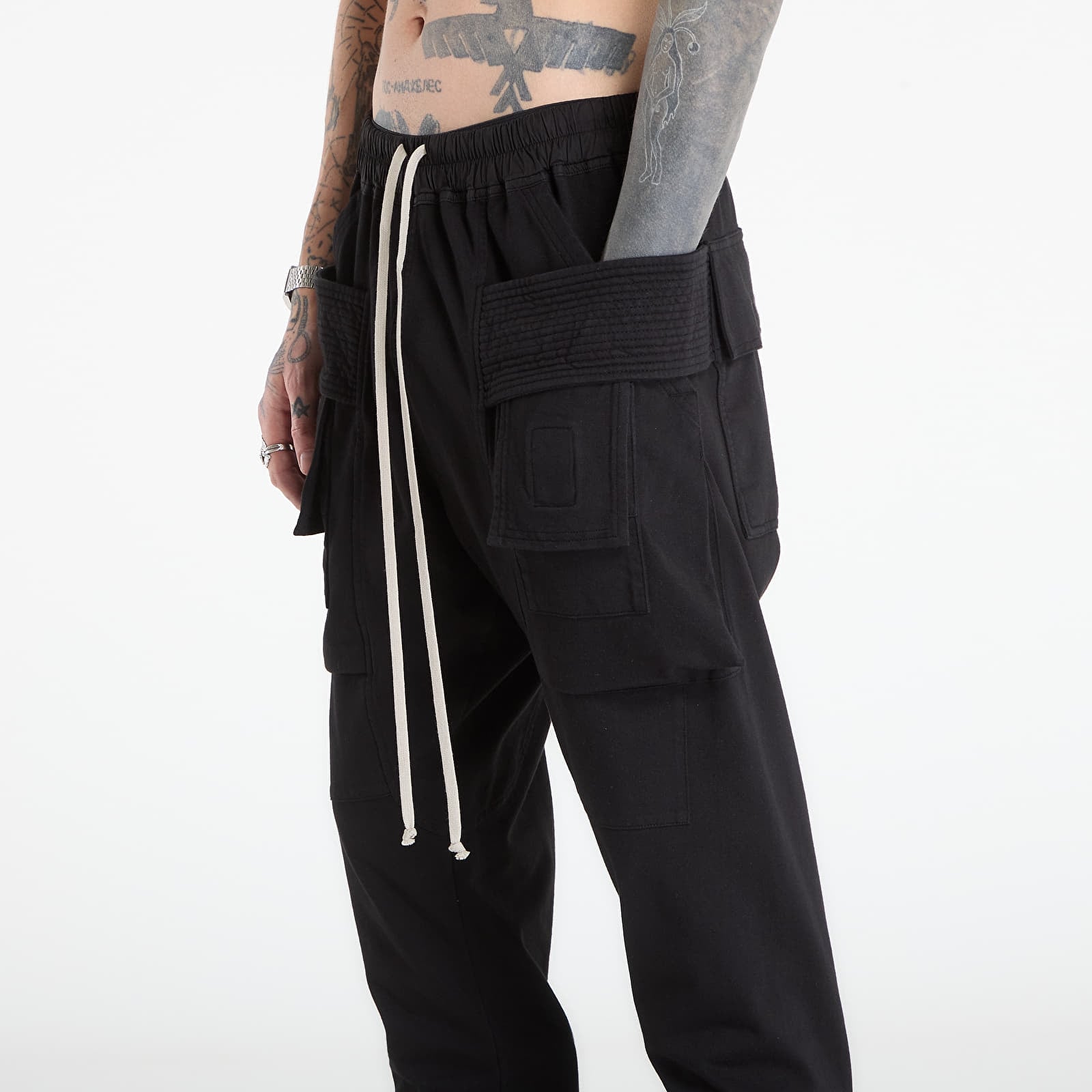 Spodnie Rick Owens DRKSHDW Creatch Cargo Drawstring Pants Black