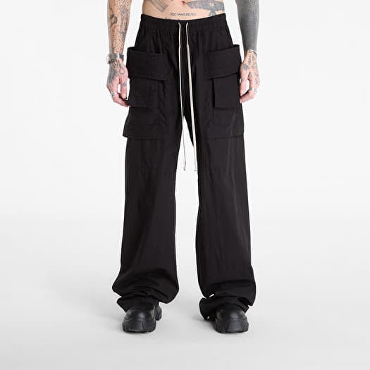 Rick Owens DRKSHDW Creatch Wide Cargo Drawstring Pants Black