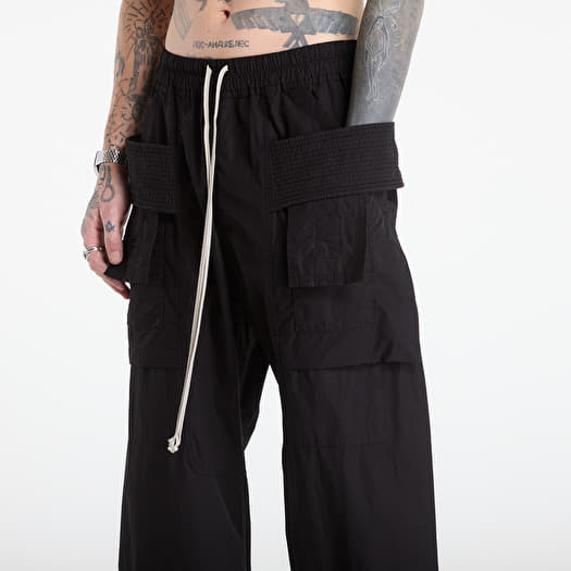 Rick Owens DRKSHDW Creatch Wide Cargo Drawstring Pants Black