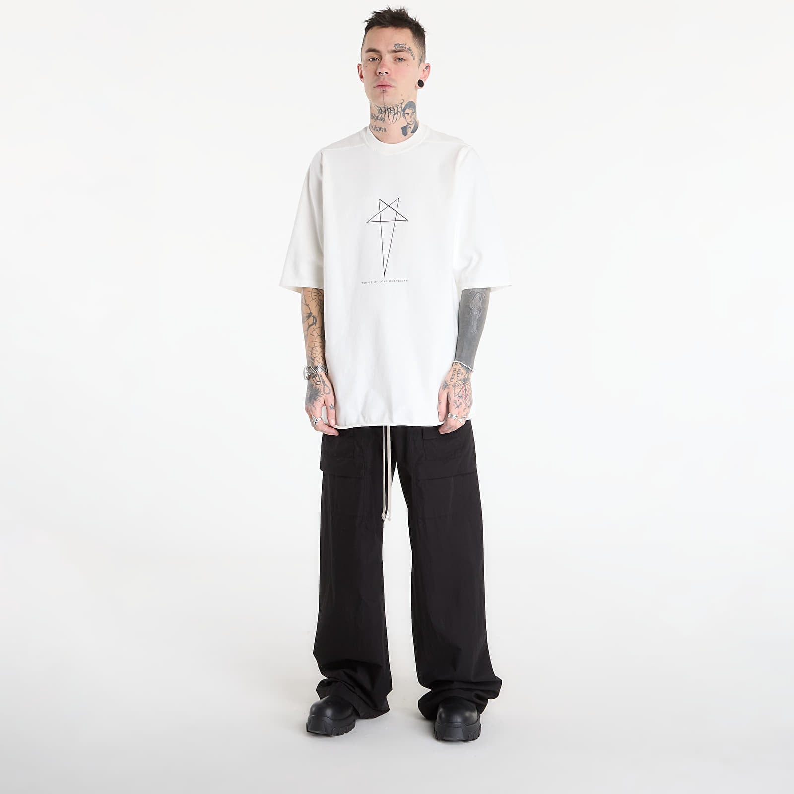 Broeken voor heren Rick Owens DRKSHDW Creatch Wide Cargo Drawstring Pants Black